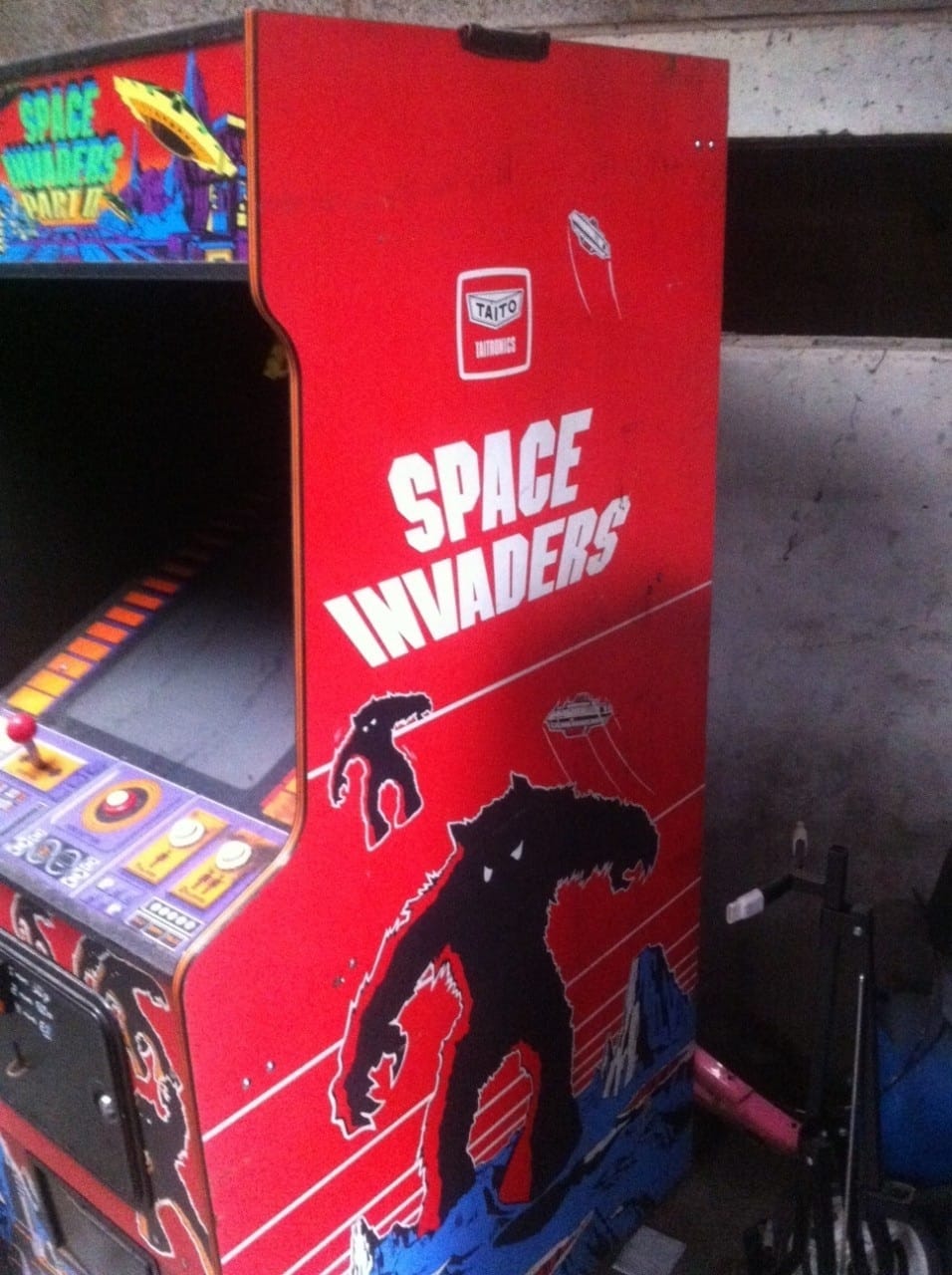 Original Red Space Invaders Arcade Machine